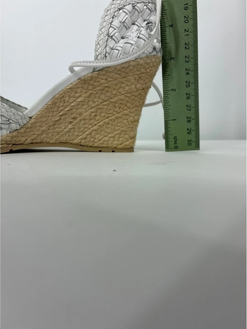 Donald J Pliner White Woven Leather Espadrille Wedge Sandals Size 7M